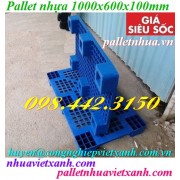 Pallet nhựa xanh 1000x600x100mm