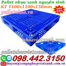 Pallet nhựa 1100x1100x150mm - nhựa nguyên sinh - màu xanh dương