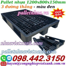 Pallet nhựa đen 1200x800x150mm