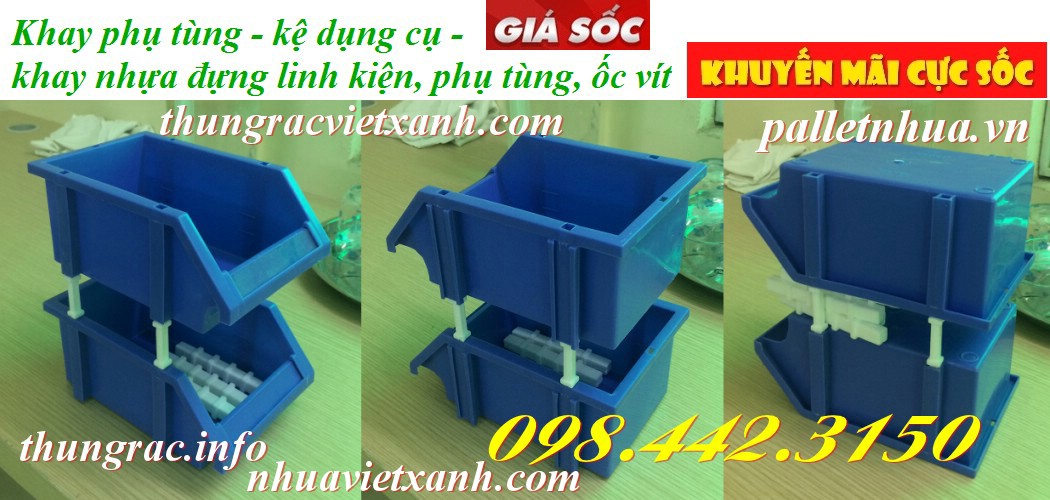 Pallet Nhựa Việt Xanh, thùng nhựa, khay nhựa, tấm lót nhựa