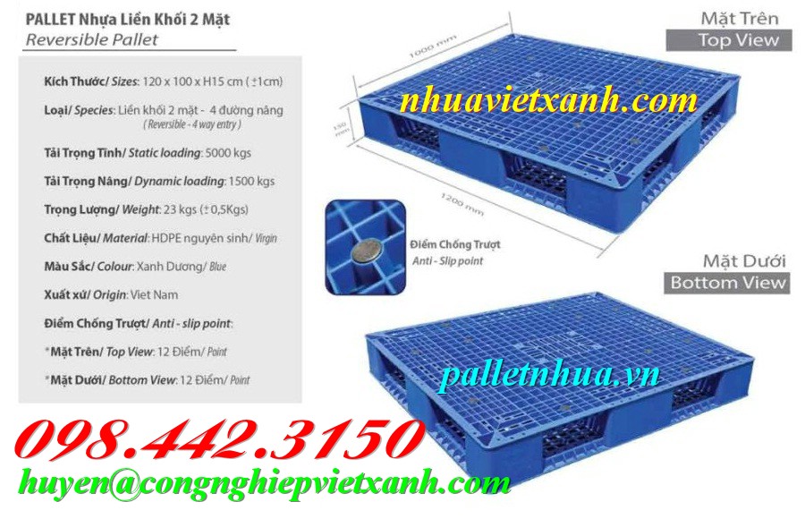 Pallet Nhựa Việt Xanh, thùng nhựa, khay nhựa, tấm lót nhựa
