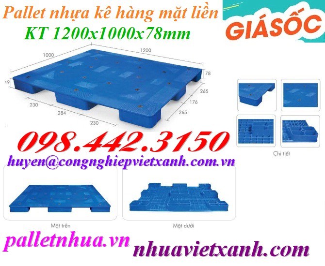 Pallet Nhựa Việt Xanh, thùng nhựa, khay nhựa, tấm lót nhựa