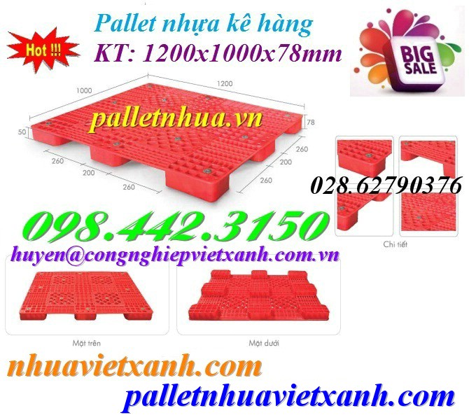 Pallet Nhựa Việt Xanh, thùng nhựa, khay nhựa, tấm lót nhựa