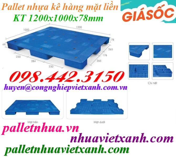 Pallet Nhựa Việt Xanh, thùng nhựa, khay nhựa, tấm lót nhựa