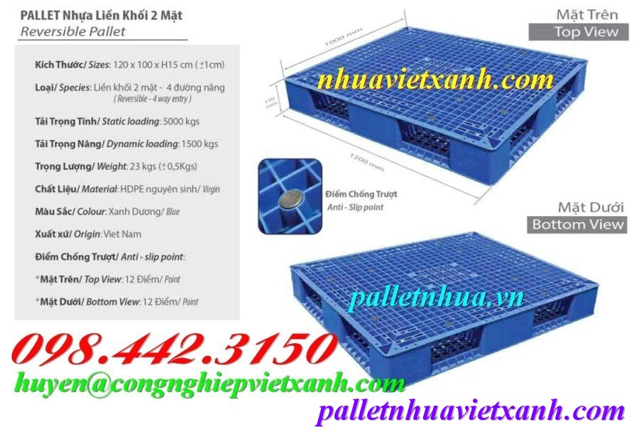 Pallet Nhựa Việt Xanh, thùng nhựa, khay nhựa, tấm lót nhựa