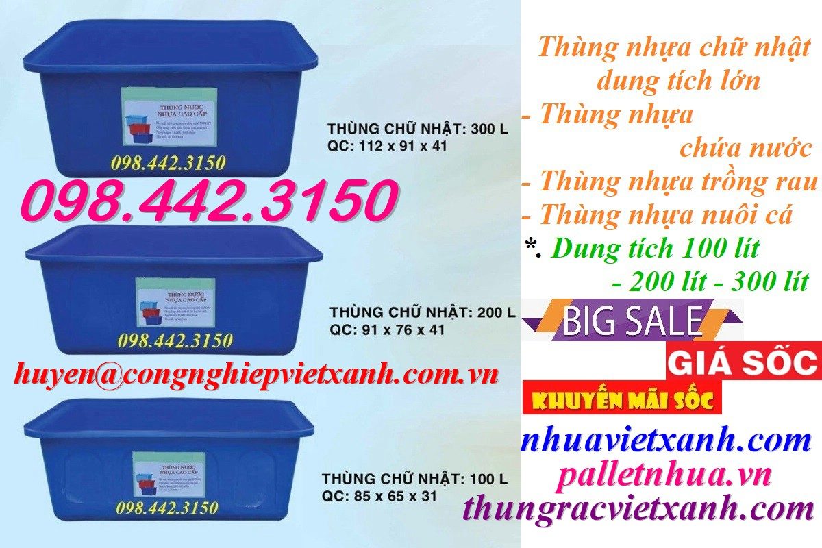 Pallet Nhựa Việt Xanh, thùng nhựa, khay nhựa, tấm lót nhựa