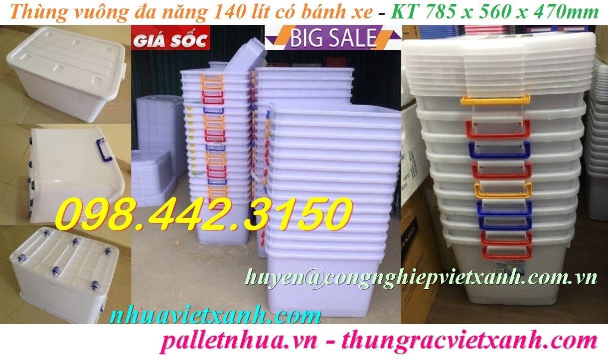 Pallet Nhựa Việt Xanh, thùng nhựa, khay nhựa, tấm lót nhựa