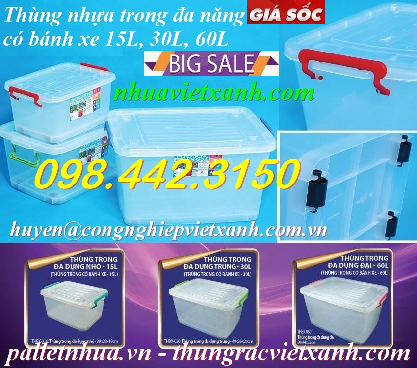 Pallet Nhựa Việt Xanh, thùng nhựa, khay nhựa, tấm lót nhựa