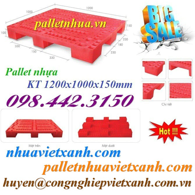Pallet Nhựa Việt Xanh, thùng nhựa, khay nhựa, tấm lót nhựa