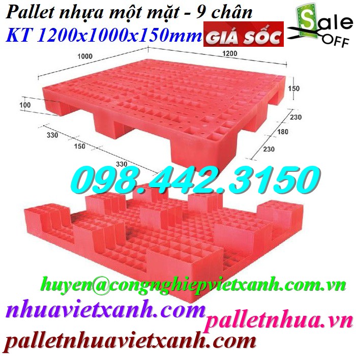 Pallet Nhựa Việt Xanh, thùng nhựa, khay nhựa, tấm lót nhựa