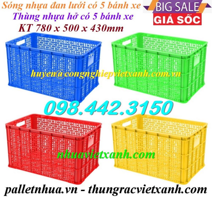 Pallet Nhựa Việt Xanh, thùng nhựa, khay nhựa, tấm lót nhựa