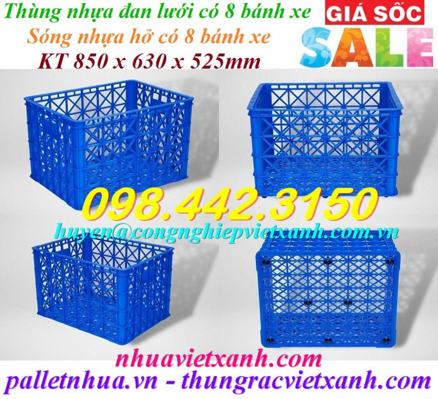 Pallet Nhựa Việt Xanh, thùng nhựa, khay nhựa, tấm lót nhựa