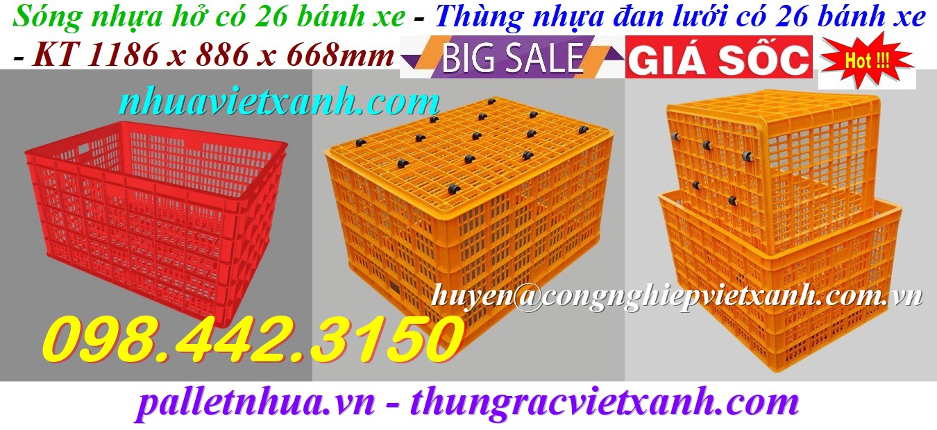 Pallet Nhựa Việt Xanh, thùng nhựa, khay nhựa, tấm lót nhựa