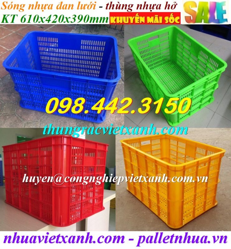 Pallet Nhựa Việt Xanh, thùng nhựa, khay nhựa, tấm lót nhựa