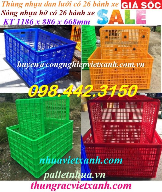 Pallet Nhựa Việt Xanh, thùng nhựa, khay nhựa, tấm lót nhựa