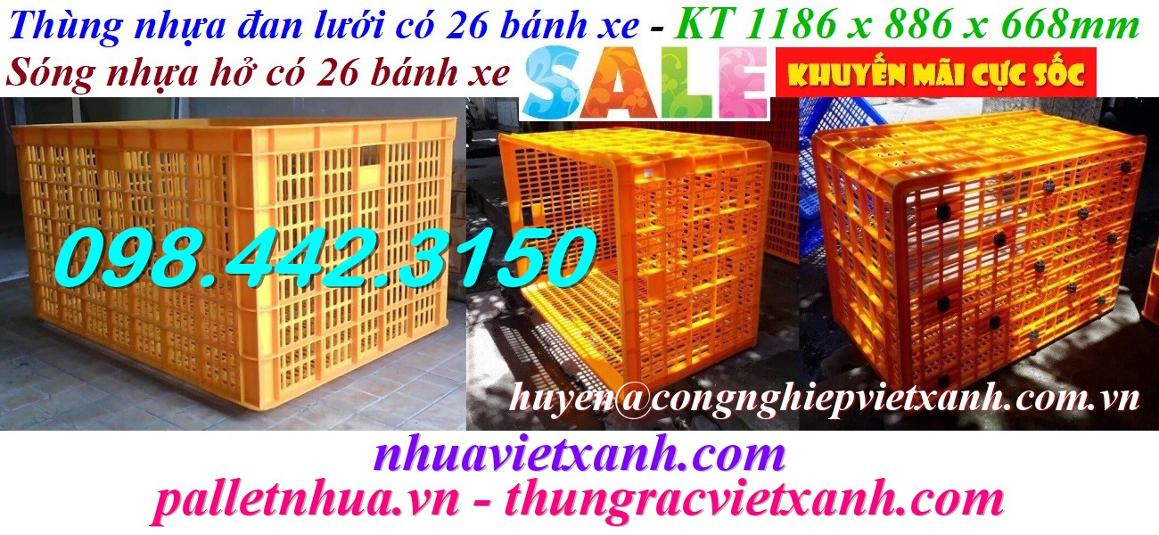 Pallet Nhựa Việt Xanh, thùng nhựa, khay nhựa, tấm lót nhựa