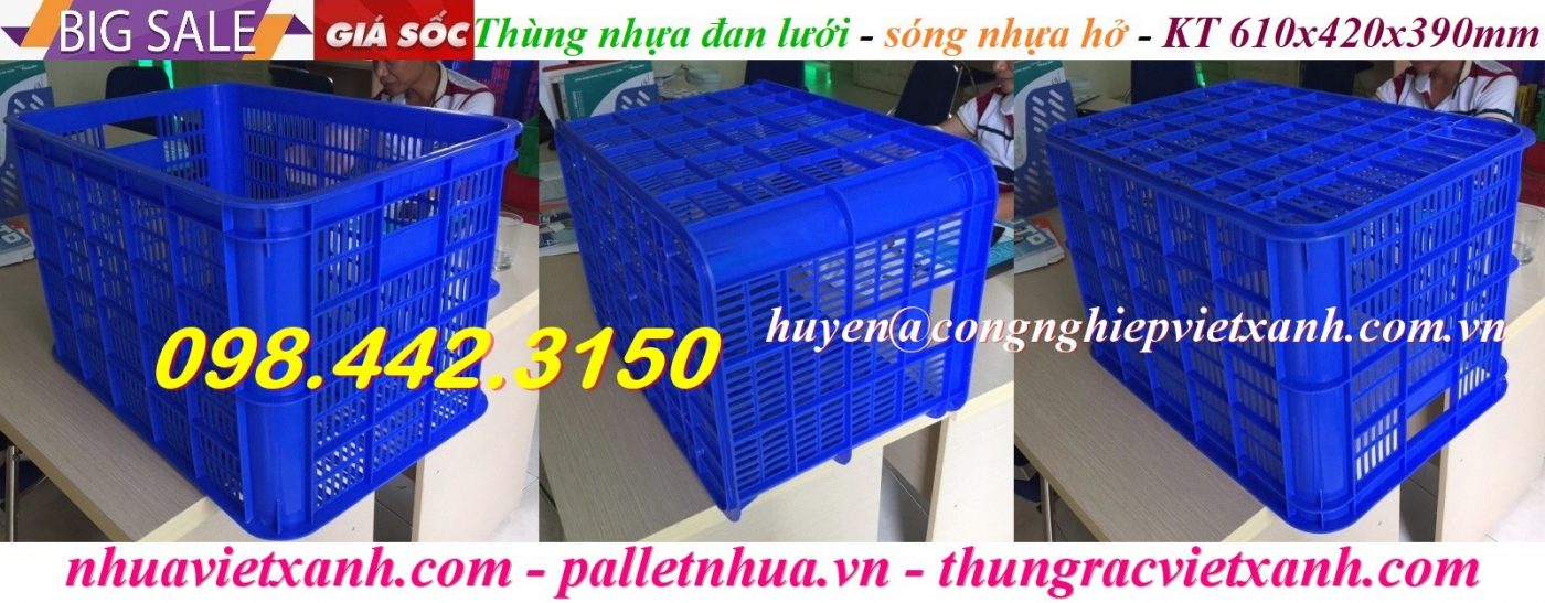Pallet Nhựa Việt Xanh, thùng nhựa, khay nhựa, tấm lót nhựa