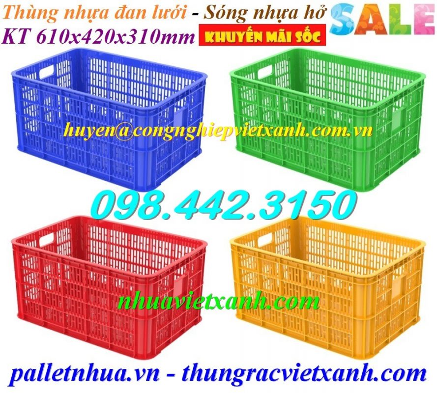 Pallet Nhựa Việt Xanh, thùng nhựa, khay nhựa, tấm lót nhựa