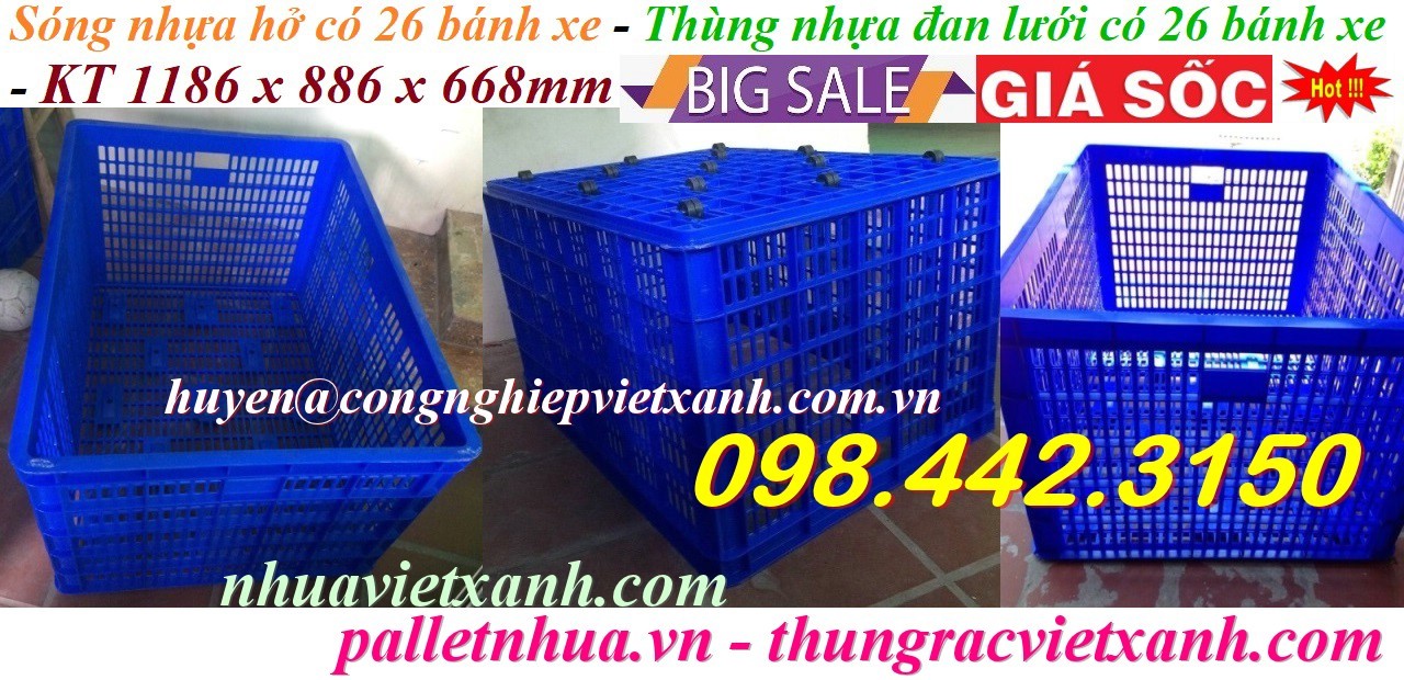 Pallet Nhựa Việt Xanh, thùng nhựa, khay nhựa, tấm lót nhựa