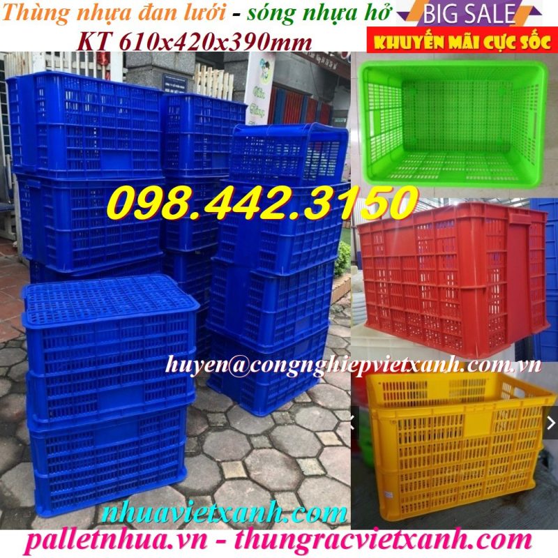 Pallet Nhựa Việt Xanh, thùng nhựa, khay nhựa, tấm lót nhựa