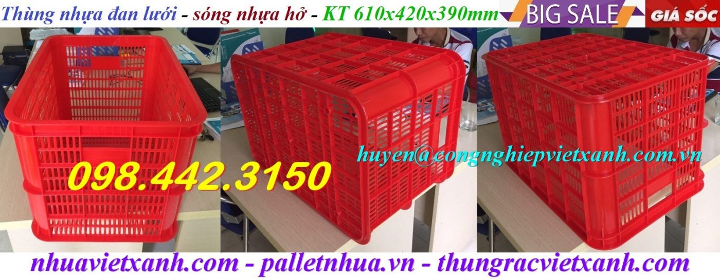 Pallet Nhựa Việt Xanh, thùng nhựa, khay nhựa, tấm lót nhựa