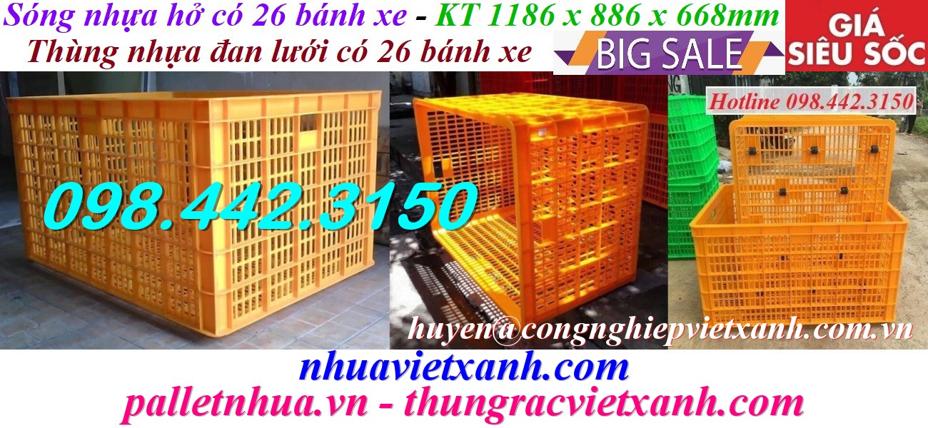 Pallet Nhựa Việt Xanh, thùng nhựa, khay nhựa, tấm lót nhựa
