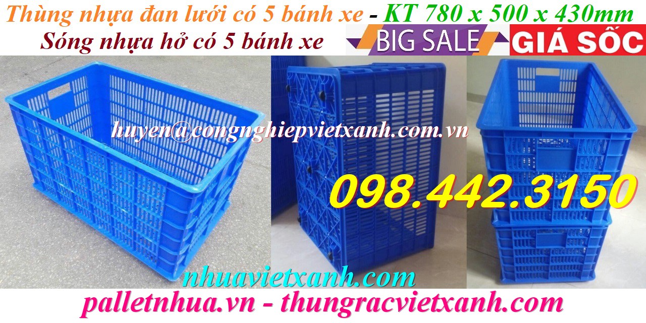 Pallet Nhựa Việt Xanh, thùng nhựa, khay nhựa, tấm lót nhựa