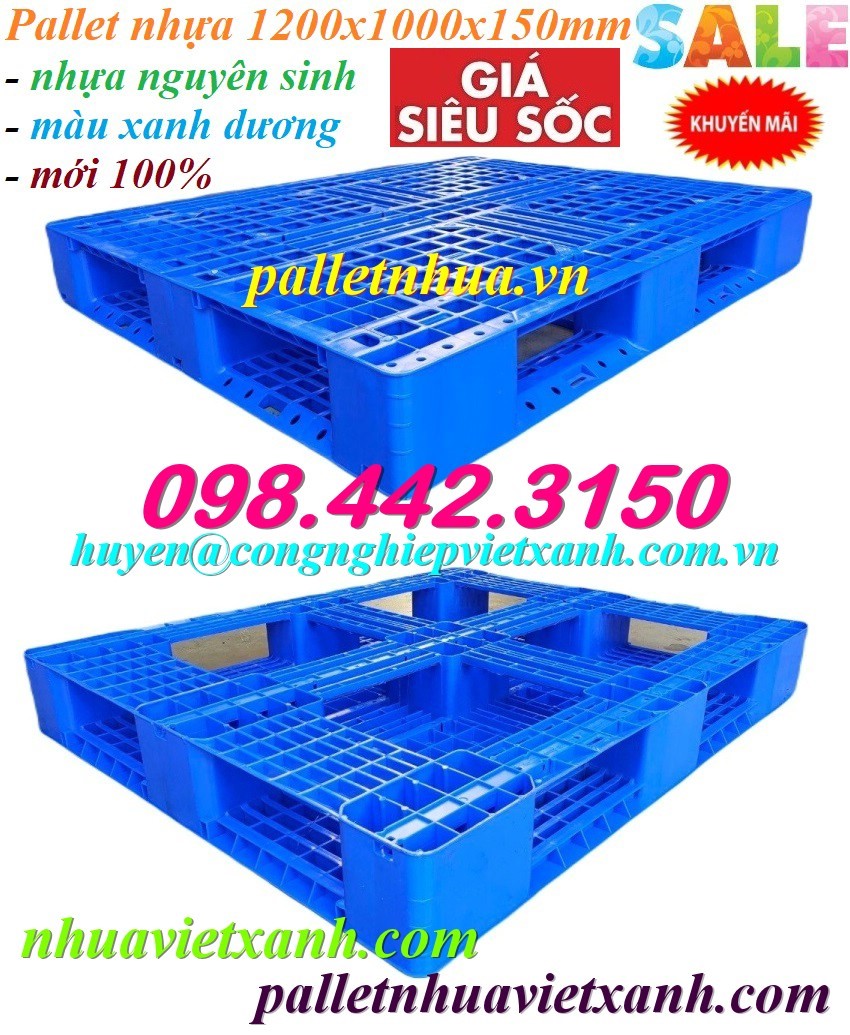 Pallet Nhựa Mới Màu Xanh