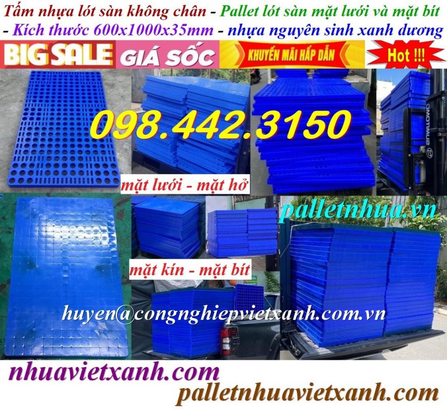 Pallet Nhựa Việt Xanh, thùng nhựa, khay nhựa, tấm lót nhựa