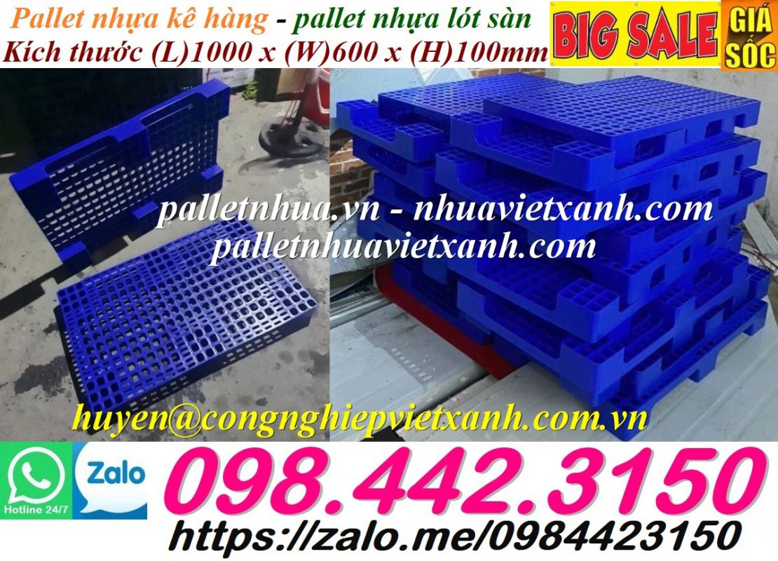 Pallet Nhựa Việt Xanh, thùng nhựa, khay nhựa, tấm lót nhựa