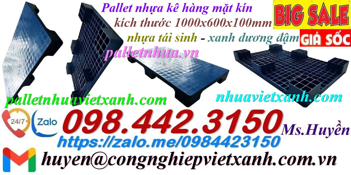Pallet Nhựa Việt Xanh, thùng nhựa, khay nhựa, tấm lót nhựa