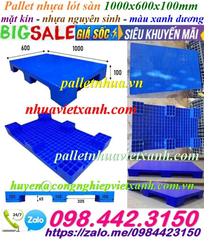 Pallet Nhựa Việt Xanh, thùng nhựa, khay nhựa, tấm lót nhựa