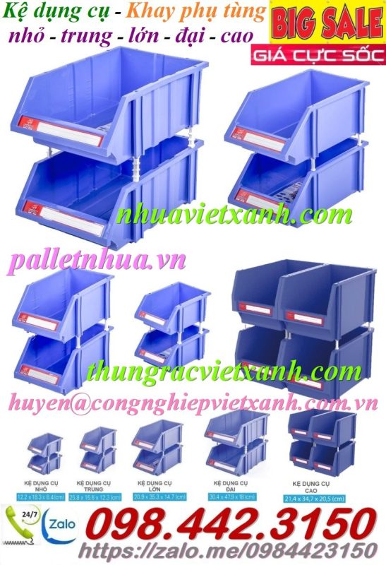 Pallet Nhựa Việt Xanh, thùng nhựa, khay nhựa, tấm lót nhựa