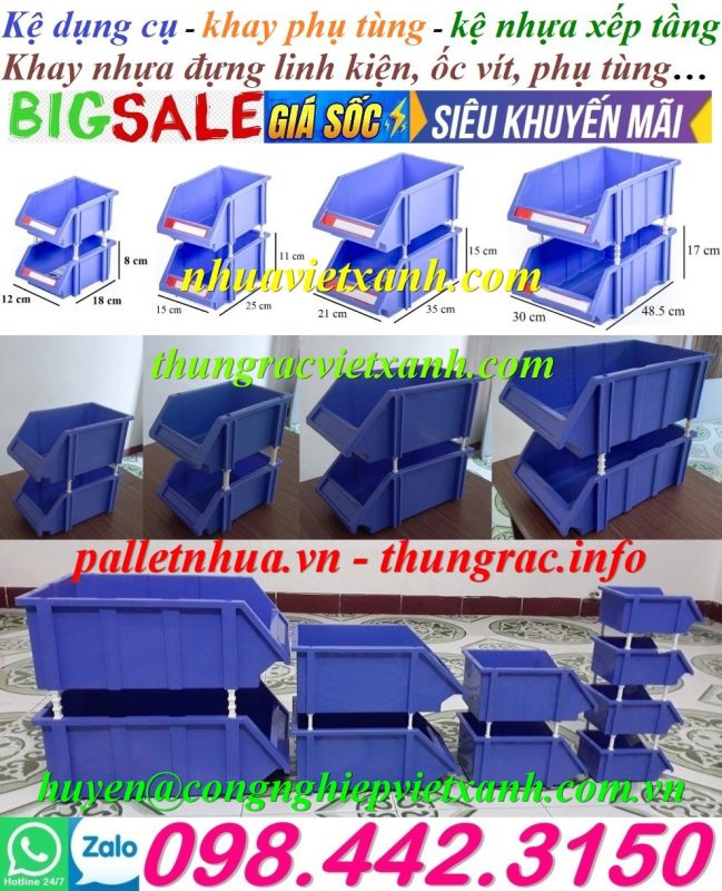 Pallet Nhựa Việt Xanh, thùng nhựa, khay nhựa, tấm lót nhựa