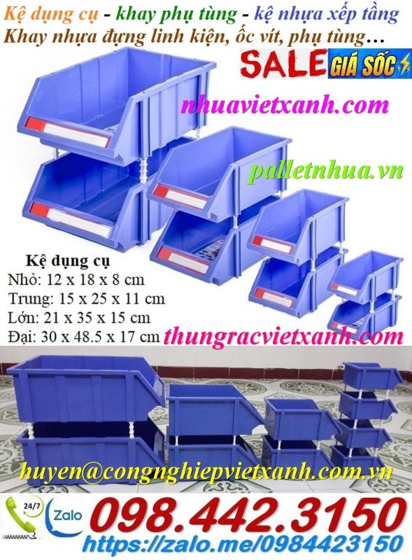 Pallet Nhựa Việt Xanh, thùng nhựa, khay nhựa, tấm lót nhựa