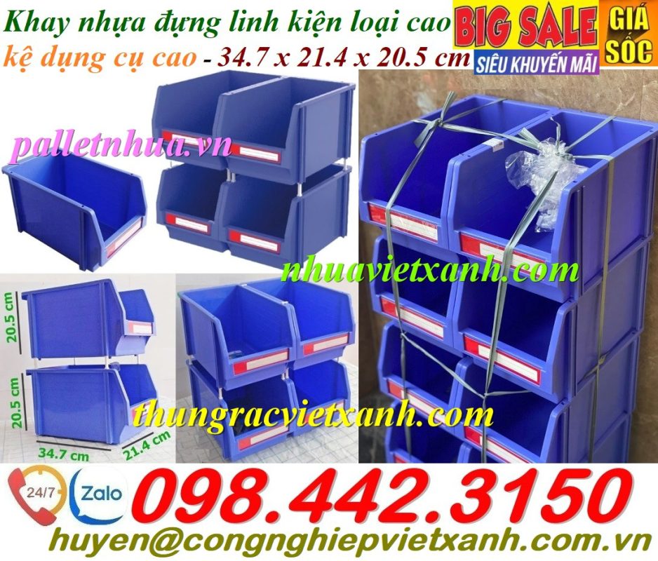 Pallet Nhựa Việt Xanh, thùng nhựa, khay nhựa, tấm lót nhựa