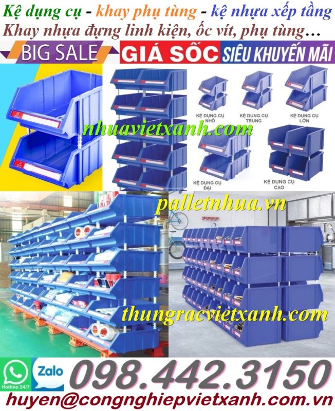 Pallet Nhựa Việt Xanh, thùng nhựa, khay nhựa, tấm lót nhựa