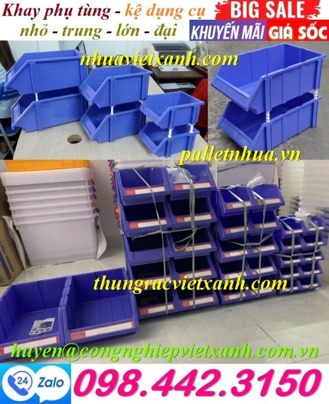 Pallet Nhựa Việt Xanh, thùng nhựa, khay nhựa, tấm lót nhựa