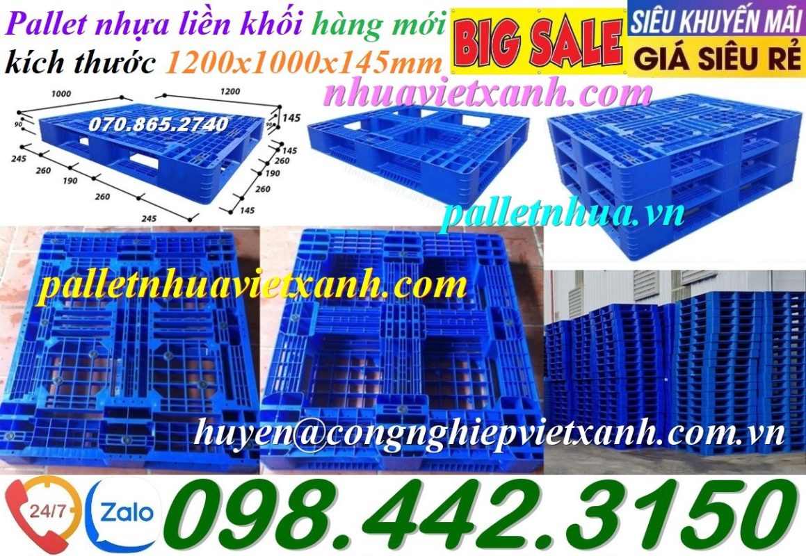 Pallet Nhựa Việt Xanh, thùng nhựa, khay nhựa, tấm lót nhựa