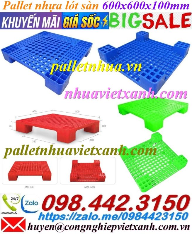 Pallet Nhựa Việt Xanh, thùng nhựa, khay nhựa, tấm lót nhựa