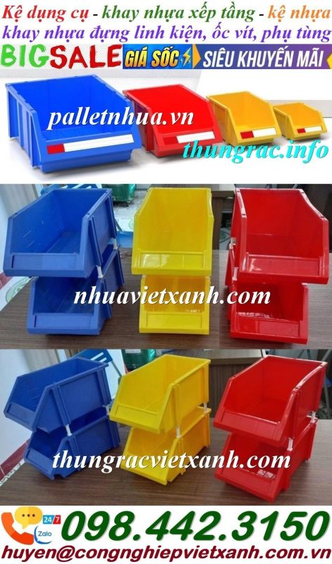Pallet Nhựa Việt Xanh, thùng nhựa, khay nhựa, tấm lót nhựa