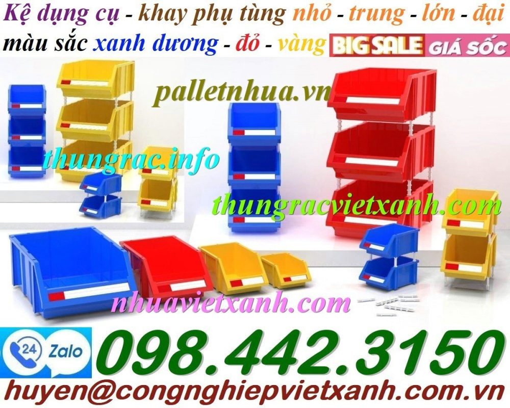 Pallet Nhựa Việt Xanh, thùng nhựa, khay nhựa, tấm lót nhựa