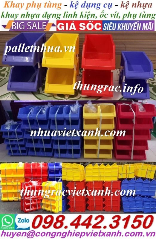 Pallet Nhựa Việt Xanh, thùng nhựa, khay nhựa, tấm lót nhựa