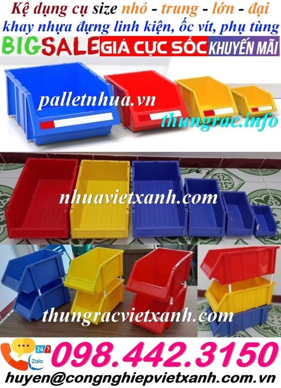 Pallet Nhựa Việt Xanh, thùng nhựa, khay nhựa, tấm lót nhựa