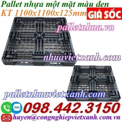 Pallet nhựa xuất khẩu 1100x1100x125mm màu đen