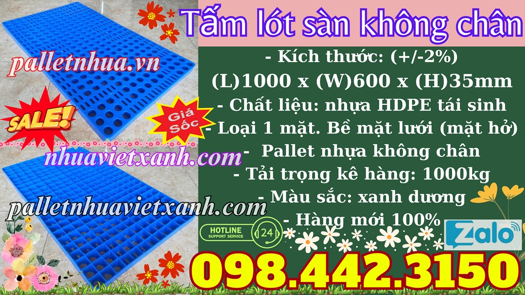 Pallet Nhựa Việt Xanh, thùng nhựa, khay nhựa, tấm lót nhựa