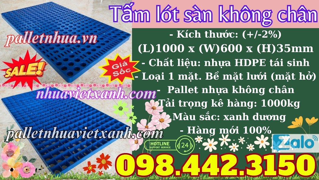 Pallet Nhựa Việt Xanh, thùng nhựa, khay nhựa, tấm lót nhựa