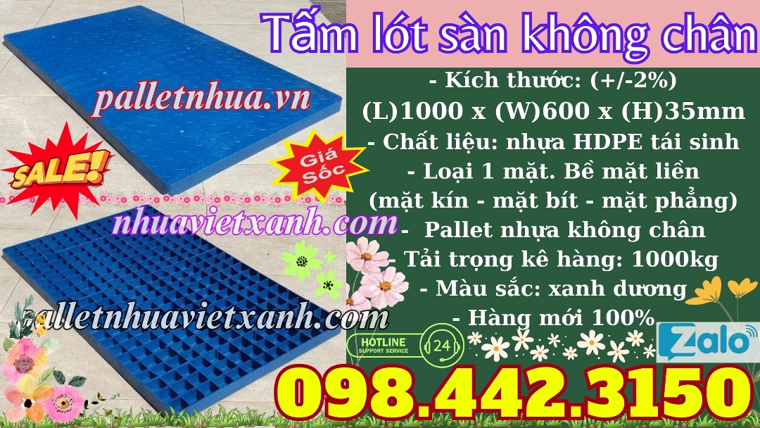 Pallet Nhựa Việt Xanh, thùng nhựa, khay nhựa, tấm lót nhựa