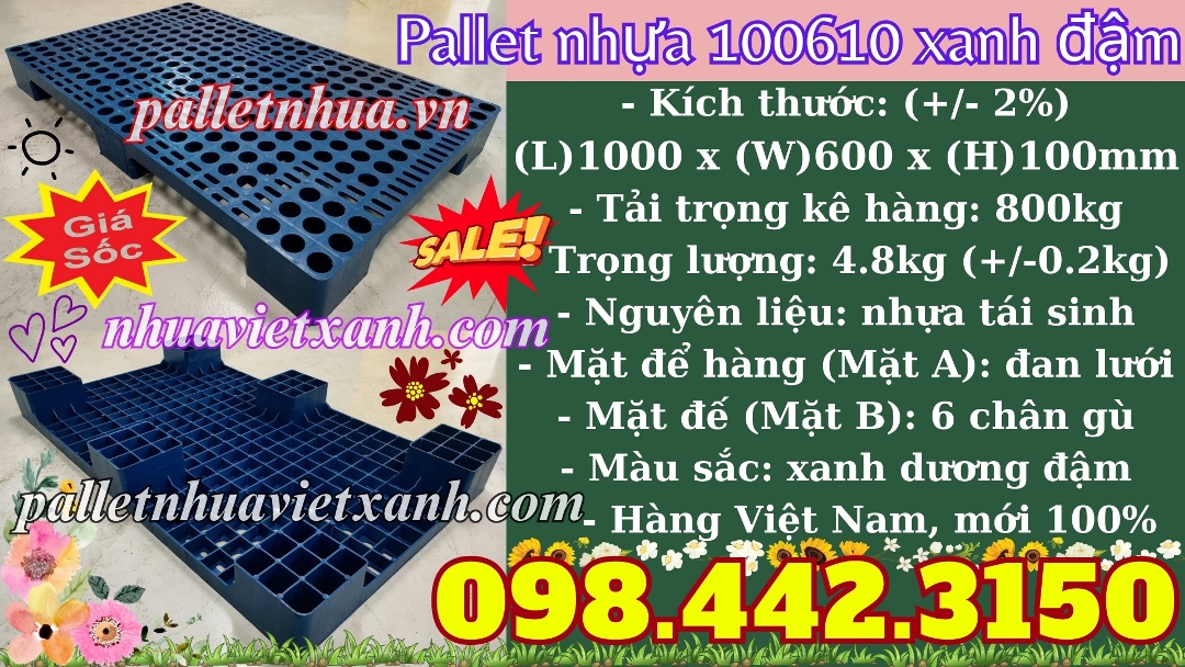 Pallet Nhựa Việt Xanh, thùng nhựa, khay nhựa, tấm lót nhựa