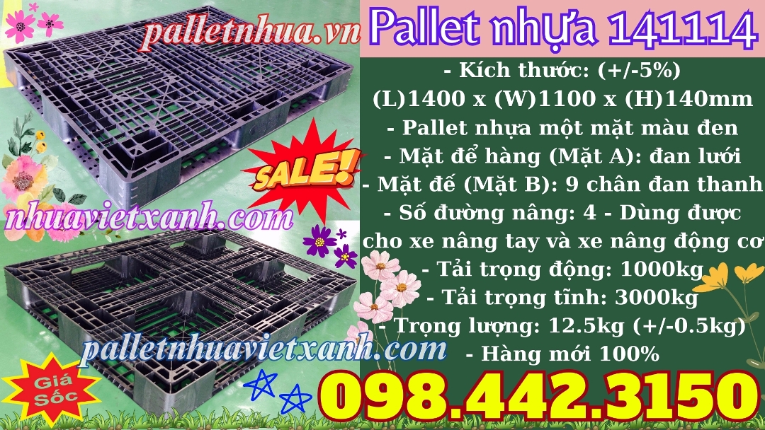 Pallet Nhựa Việt Xanh, thùng nhựa, khay nhựa, tấm lót nhựa